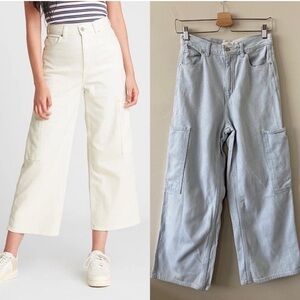 Levi’s-high Waisted Utility Wide Leg Crop Jeans (Size:27)
